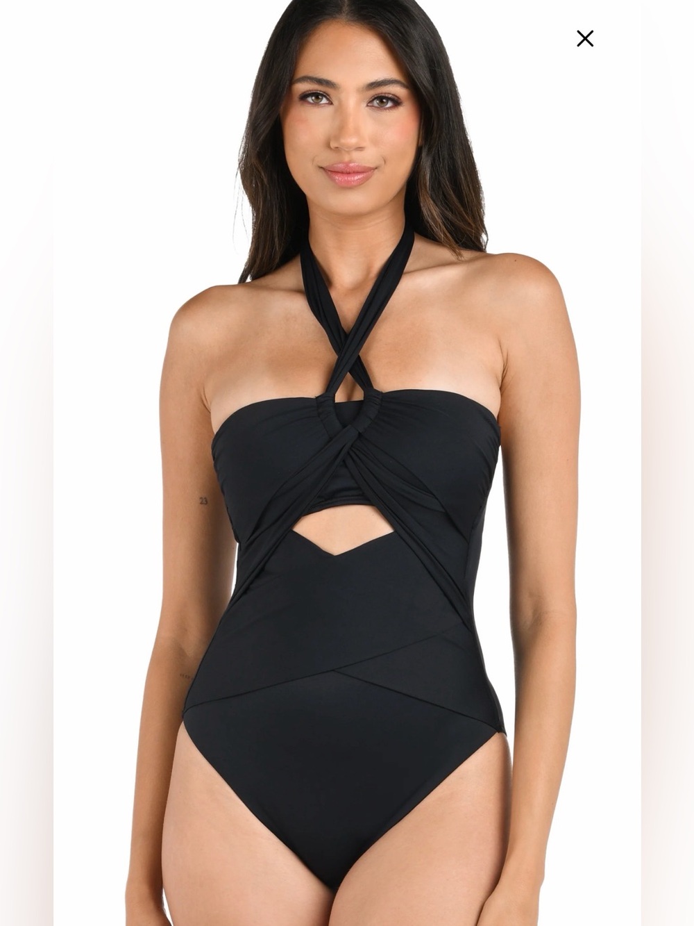 La Blanca Island Goddess Convertible Draped Bandeau One Piece Swimsuit NWT